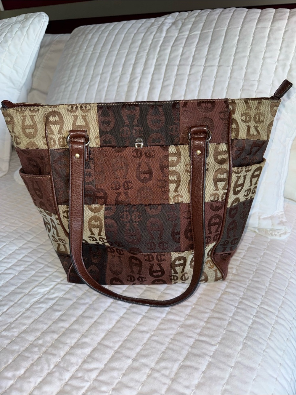 Étienne Agner Brown Patchwork Tote Bag